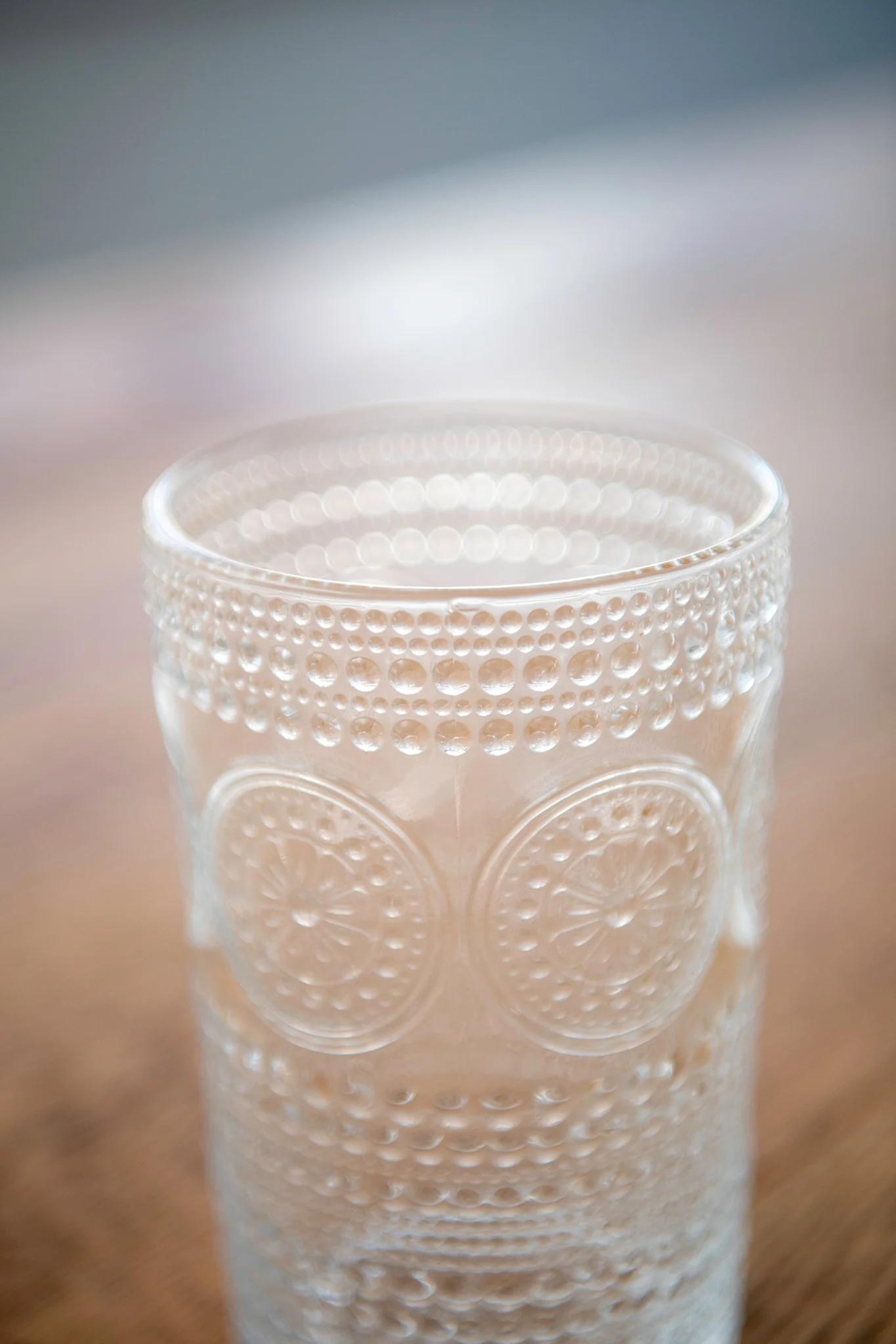 Hobnail Beaded Floral Clear Drinking Glasses — Set of 6, 13 oz. - Image 5