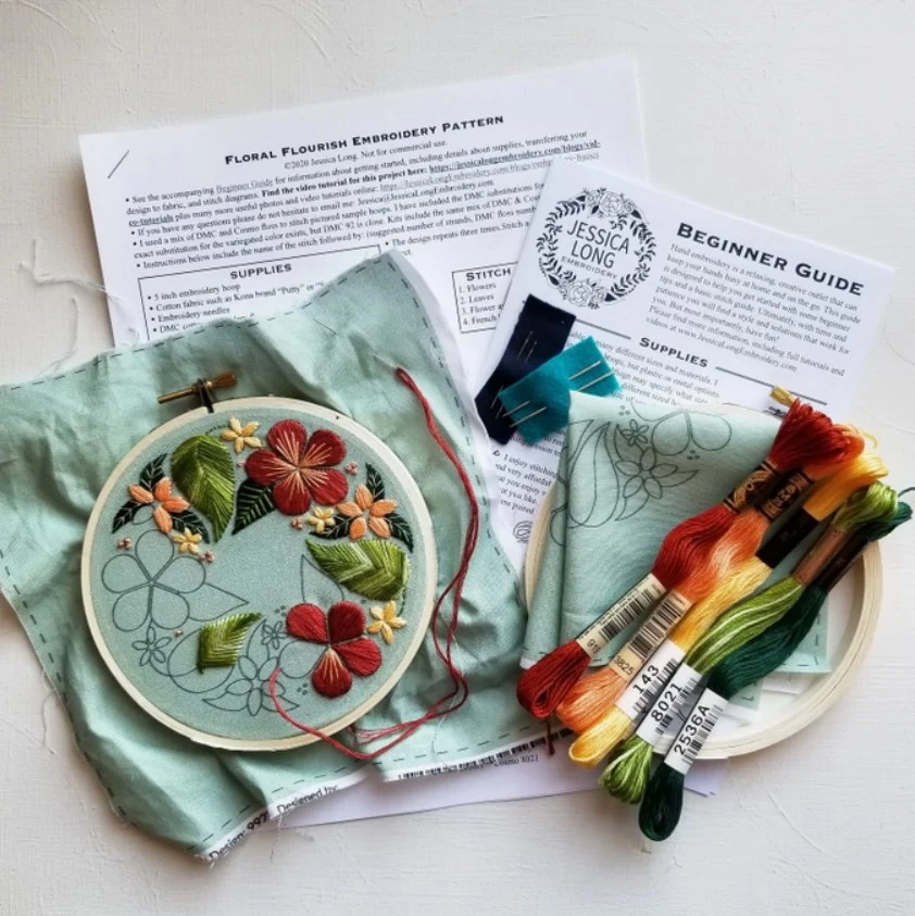 Floral Flourish Beginner Embroidery Kit - Image 4