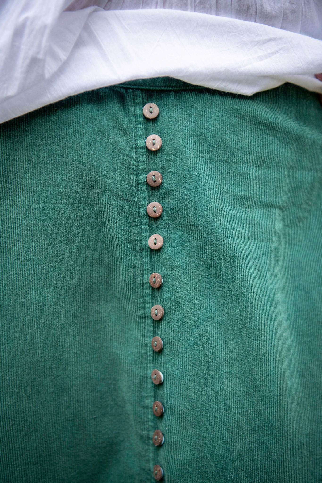 For Little House Lover's Homestead Cord Skirt in Green - Image 3